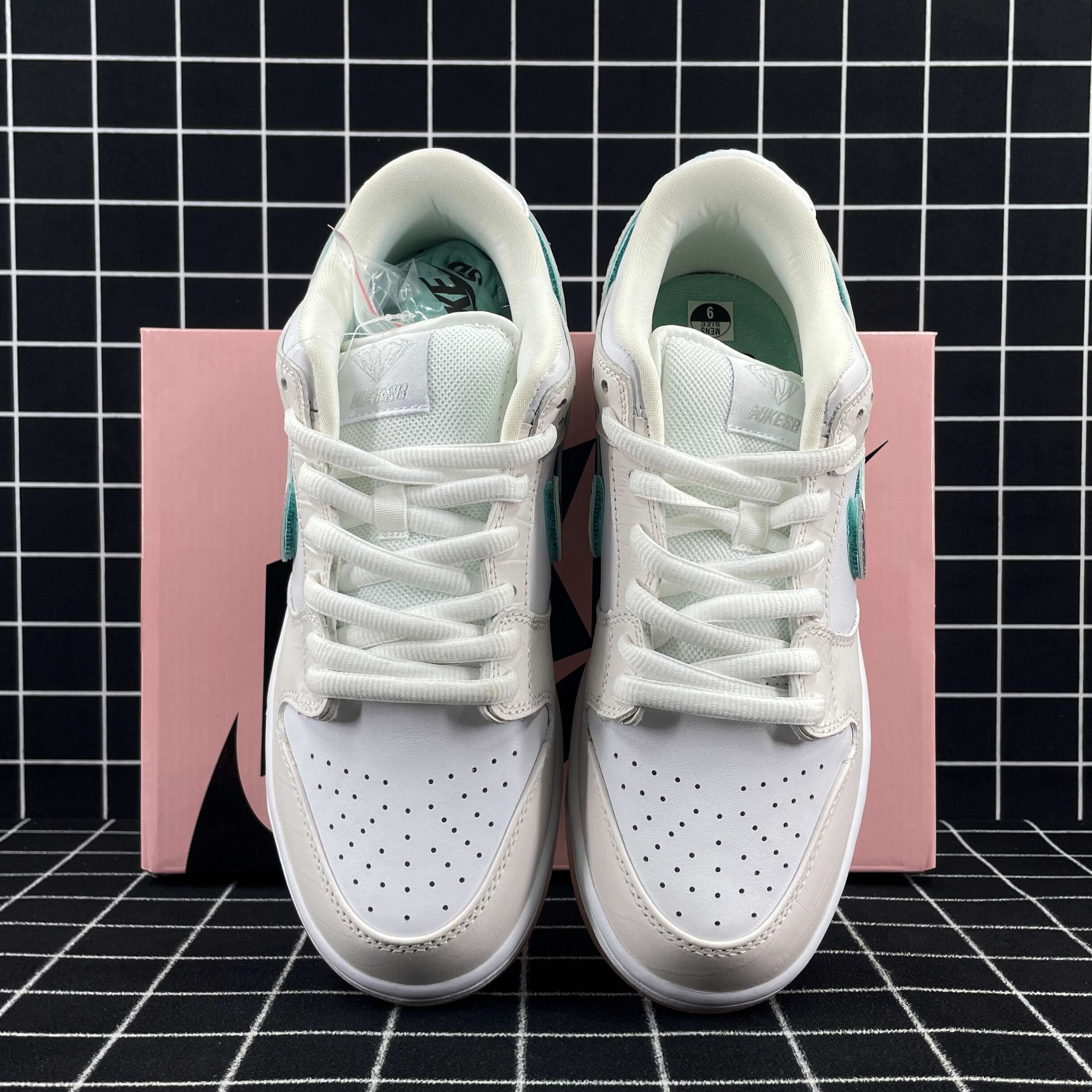 nike sb dunk low diamond S*pply co white diamond replica