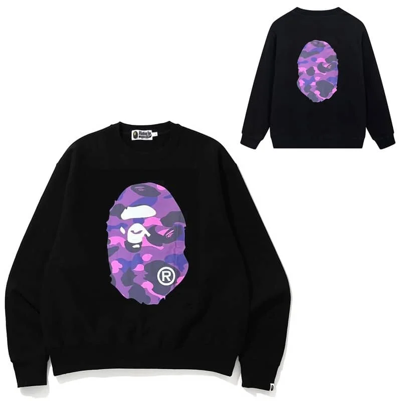 2024 APE Embroidered Logo Crew Neck Sweater Unisex Outerwear Style 1