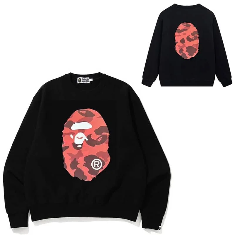 2024 APE Embroidered Logo Crew Neck Sweater Unisex Outerwear Style 18