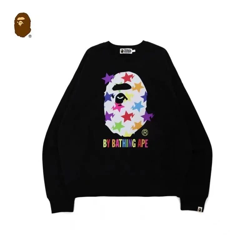 2024 APE Embroidered Logo Crew Neck Sweater Unisex Outerwear Style 7