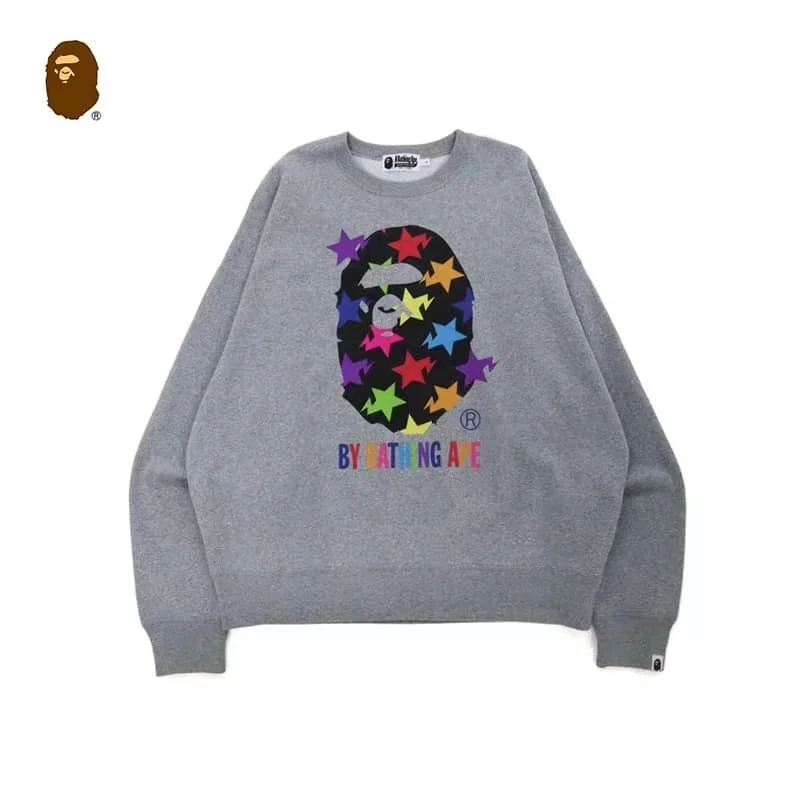 2024 APE Embroidered Logo Crew Neck Sweater Unisex Outerwear Style 8