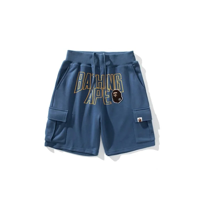 2024 APE Shark Mouth Camo Print Casual Shorts Loose Unisex Style 22