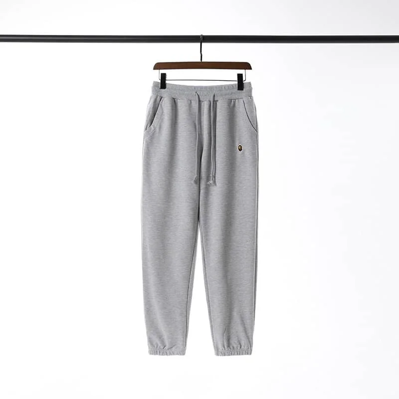APE Classic Embroidered Logo Solid Color Elastic Waist Joggers Men Style 2