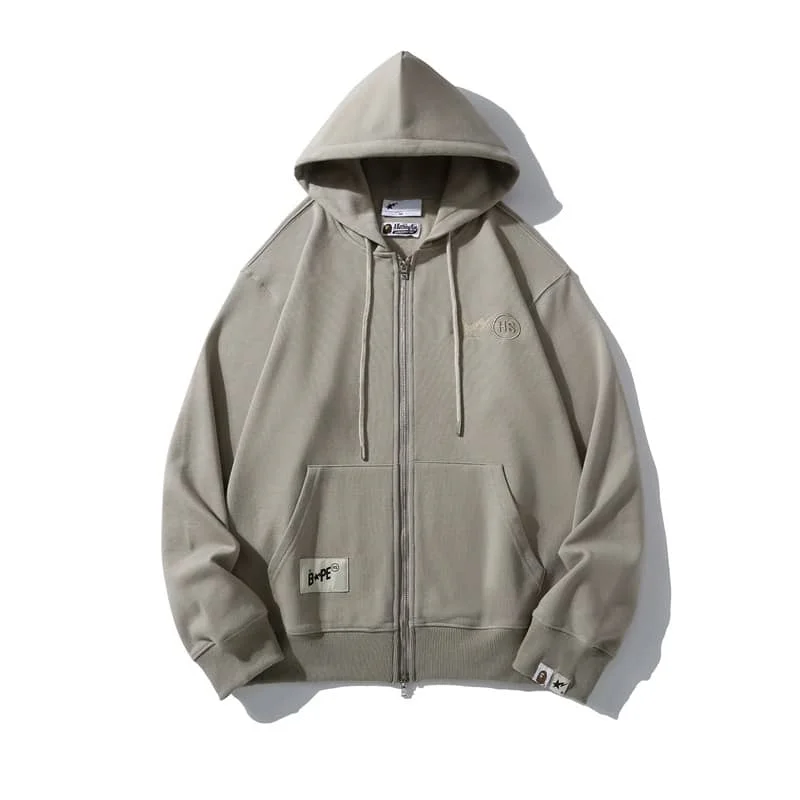 APE Debut FOG Embroidered Star Hoodie Unisex Fleece Autumn Winter Cardigan Style 1