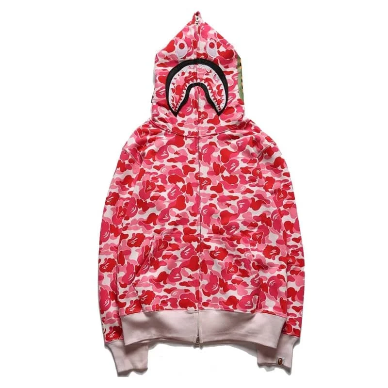 APE Shark Camo Couple Hoodie Unisex Cardigan Fashion Casual Autumn Spring Jacket Style 1