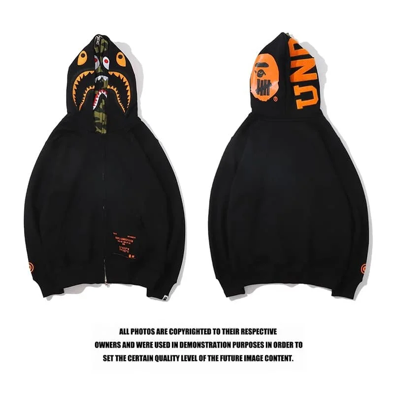 APE Shark Tiger Glow Star Loose Hoodie Unisex Open Jacket Style 14