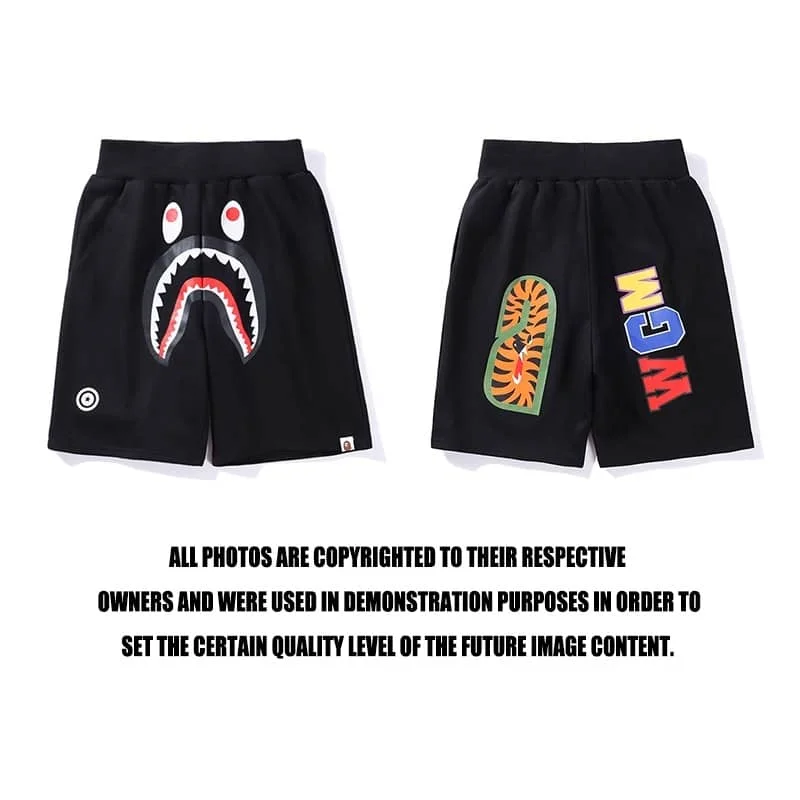 APE Shark WGM Summer Shorts Cotton Loose Couple Sport Men Women