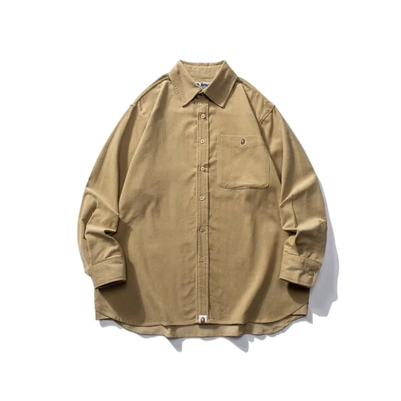 APE Small Ape Head Corduroy Shirt Loose Retro Fashion Autumn Men Style 1 Replica