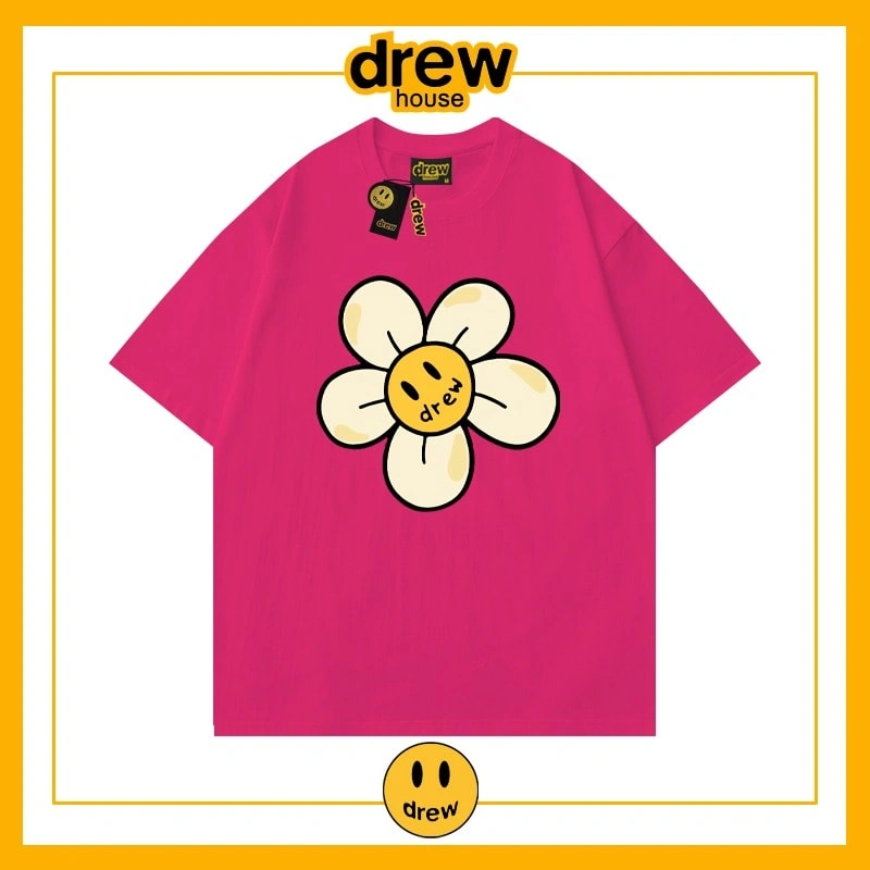 Drew Heart Print Short Sleeve T-Shirt Unisex Cotton Loose Summer Style 5
