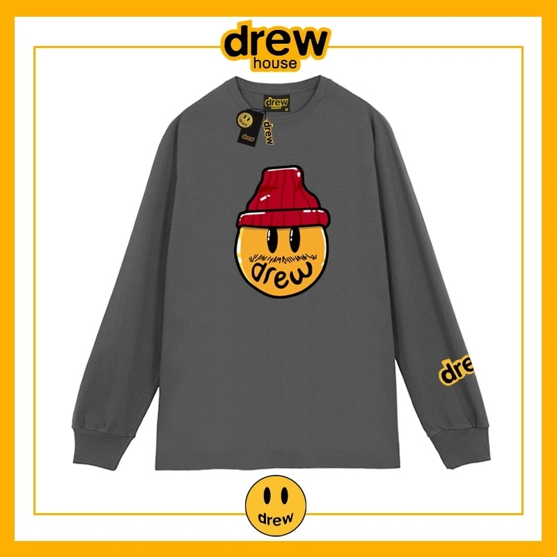 Drew Heavyweight Long Sleeve T-Shirt Cotton Loose Unisex Sweatshirt Style 7
