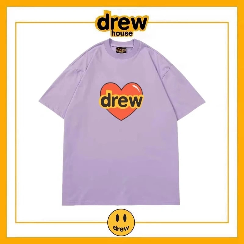 Drew House Print Short Sleeve T-Shirt Unisex Cotton Loose Top Style 15