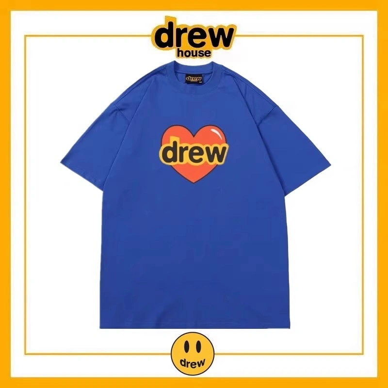 Drew House Print Short Sleeve T-Shirt Unisex Cotton Loose Top Style 18