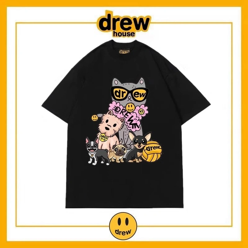 Drew House Short Sleeve T-Shirt Unisex Cotton Print Top Style 12