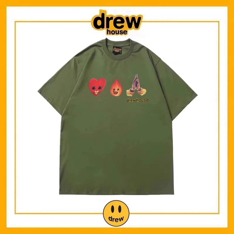 Drew House Summer Short Sleeve T-Shirt Cotton Loose Unisex Top Style 17