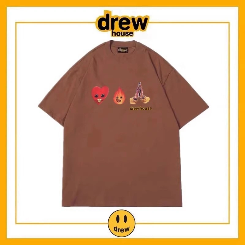 Drew House Summer Short Sleeve T-Shirt Cotton Loose Unisex Top Style 19