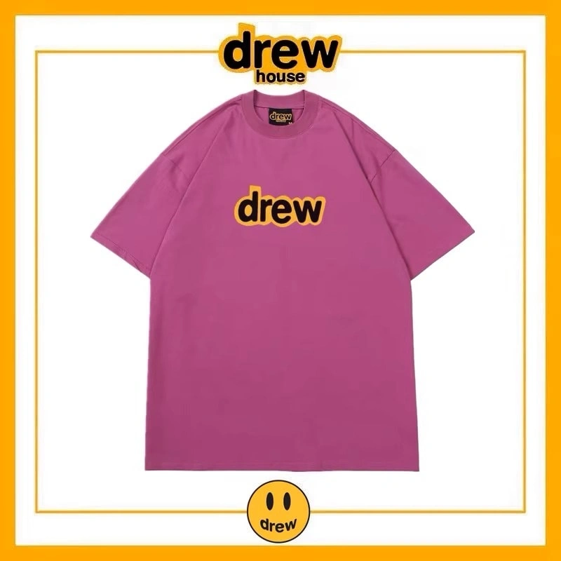 Drew Letter Short Sleeve T-Shirt Unisex Cotton Summer Base Style 15
