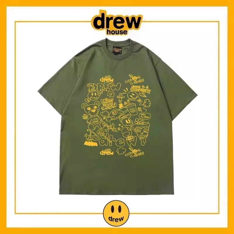 Drew Summer Print Short Sleeve T-Shirt Unisex Cotton Loose Style 9