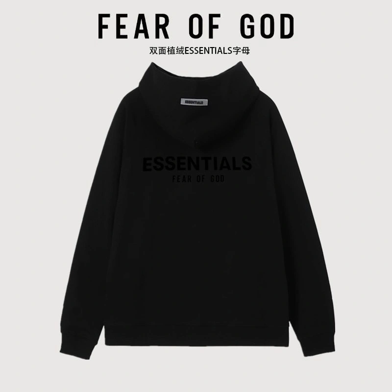 FOG Essentials Flocked Letter American Hoodie Unisex Style 1