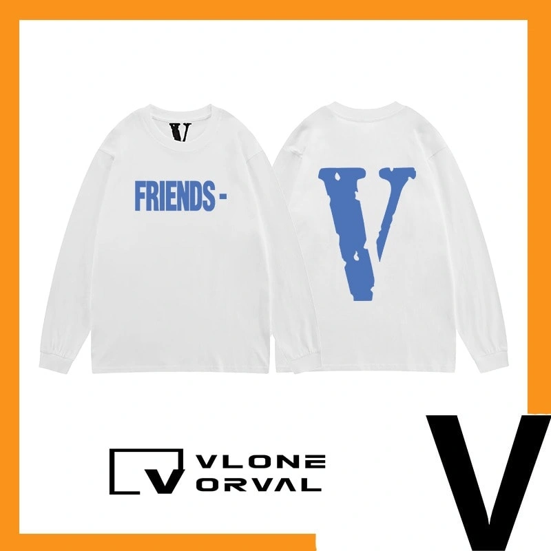 Vlone New Solid V Long Tee Unisex Cotton Long Sleeve Celebrity Style Style 26