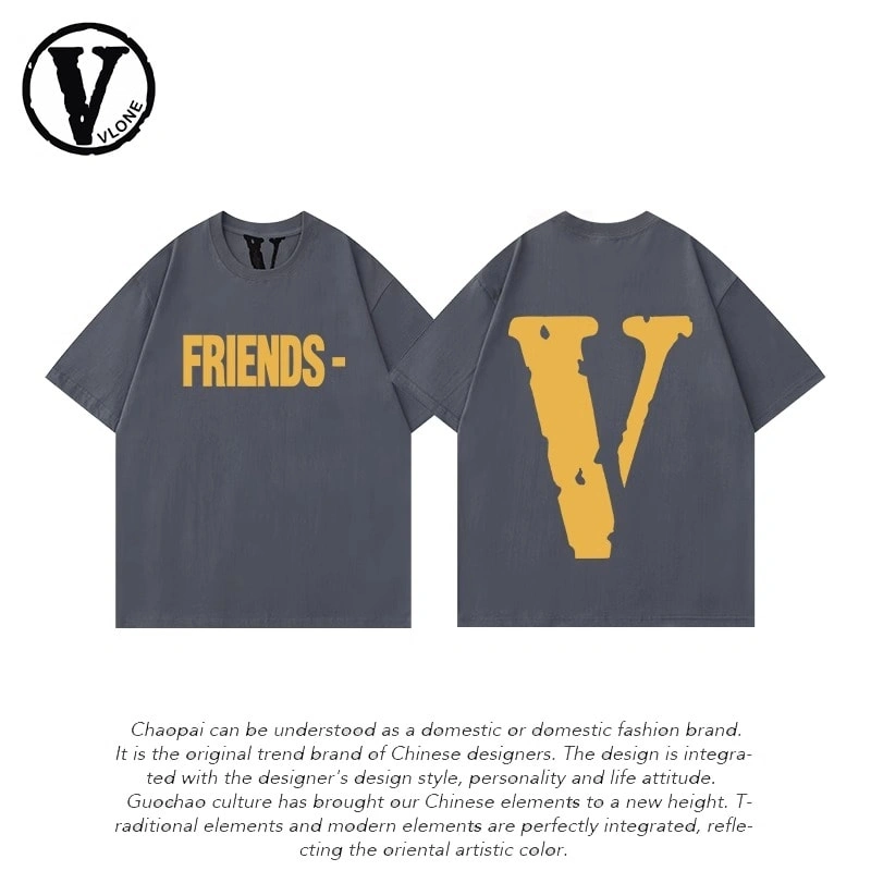 Vlone Orval Big V Phantom Color Hollow Loose Short Sleeve T-Shirt Couple Trendy American Street Summer Style 11