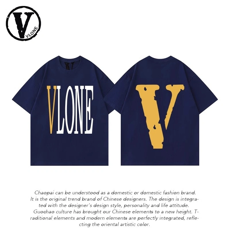 Vlone Orval Big V Short Sleeve Sunflower Vine Original Loose Cotton Couple Trend Style 1