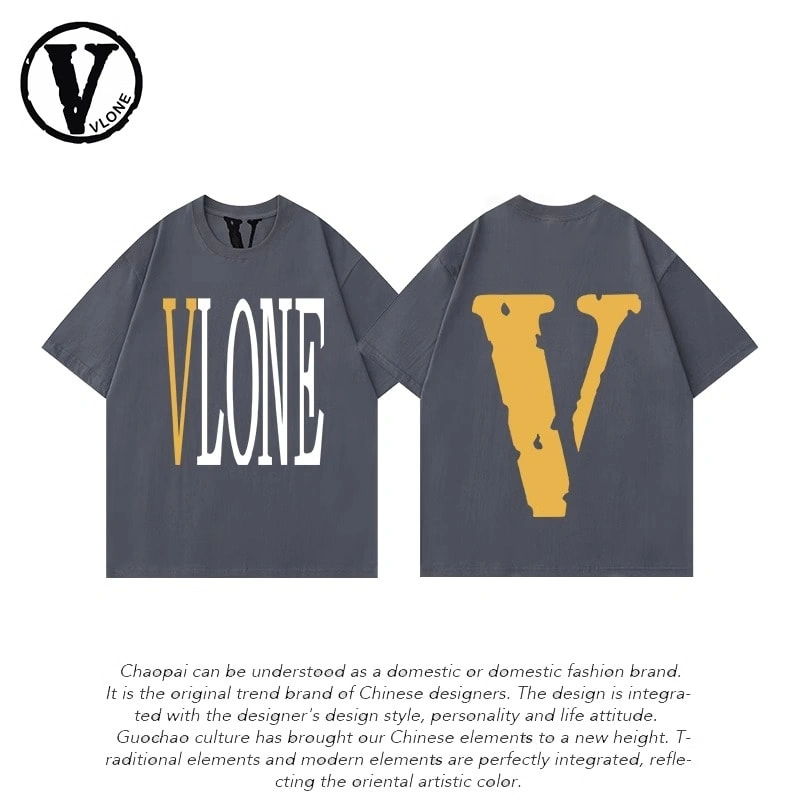 Vlone Orval Big V Short Sleeve Sunflower Vine Original Loose Cotton Couple Trend Style 29