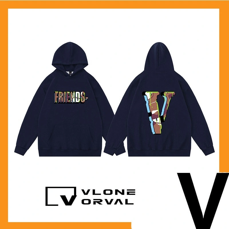 Vlone Orval Camouflage V Hoodie Unisex American High Street Cotton Style 3