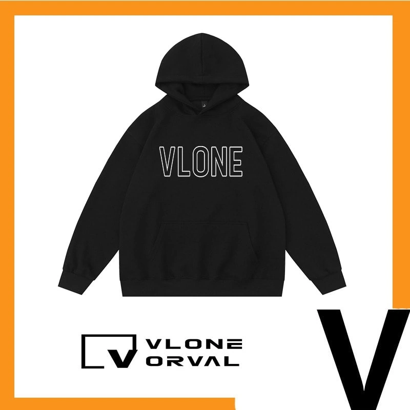 Vlone Orval Hollow Letter Hoodie Unisex American Trend Style 1