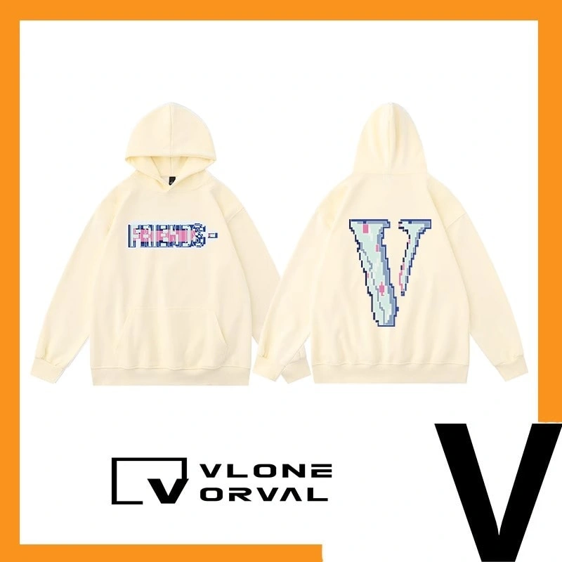 Vlone Orval Mosaic V Hoodie Unisex American Trend Loose Fit Style 2