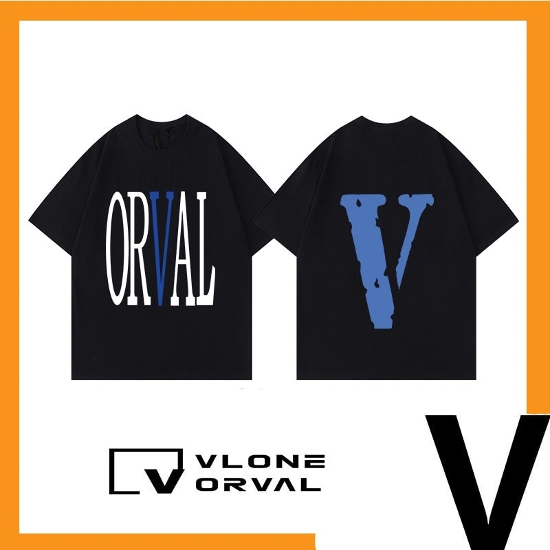 Vlone Orval Rainbow Tie Dye Big V Logo Loose Short Sleeve T-Shirt Couple Trendy Street Summer Style 18