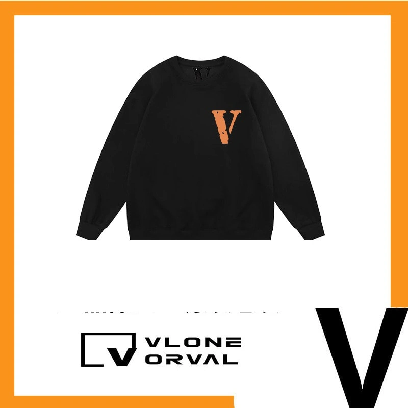 Vlone Orval Small V Logo Trendy American Crewneck Sweatshirt Unisex Oversized Autumn Winter Style 4