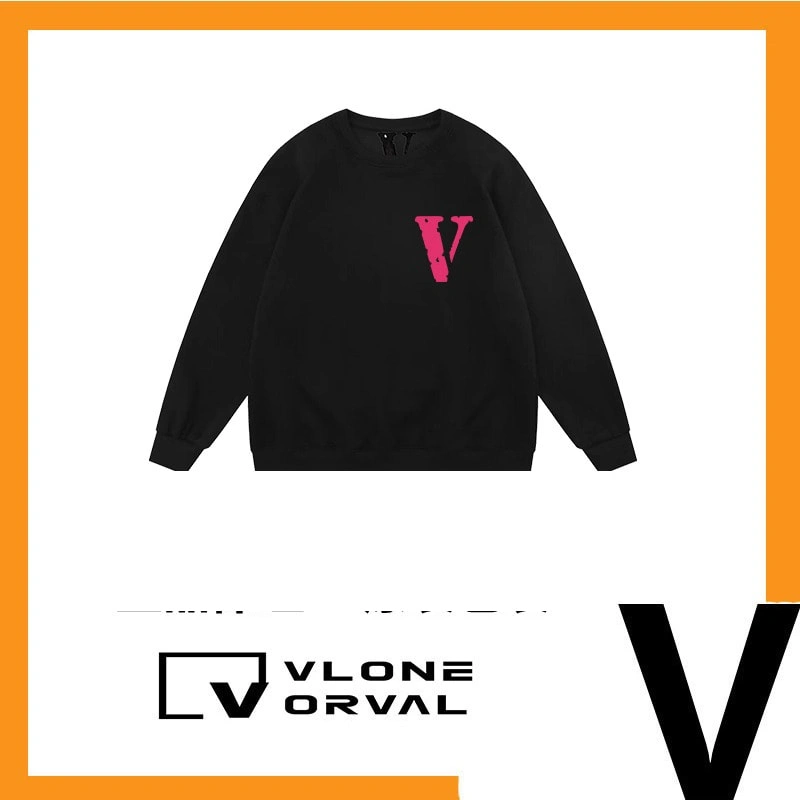 Vlone Orval Small V Logo Trendy American Crewneck Sweatshirt Unisex Oversized Autumn Winter