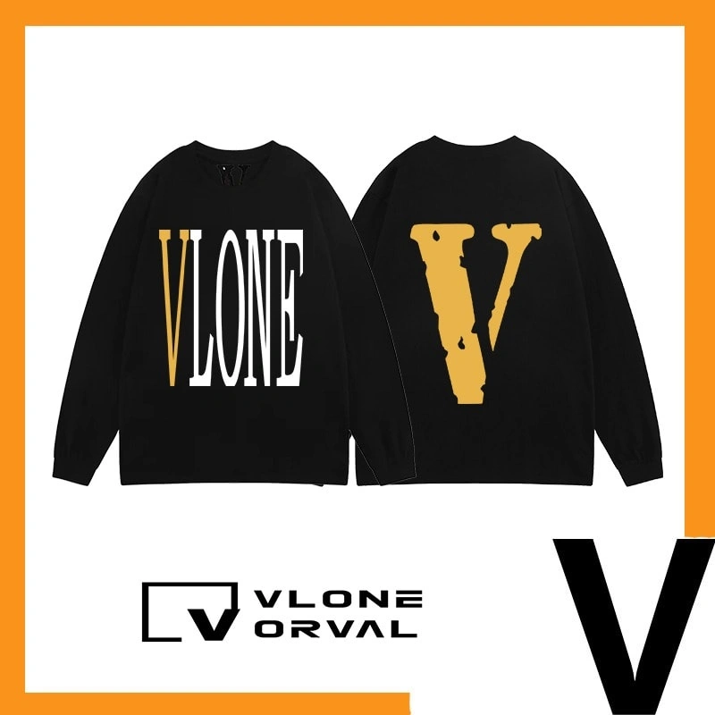 Vlone Orval Solid V Long Tee Unisex Cotton Long Sleeve Streetwear Style 3