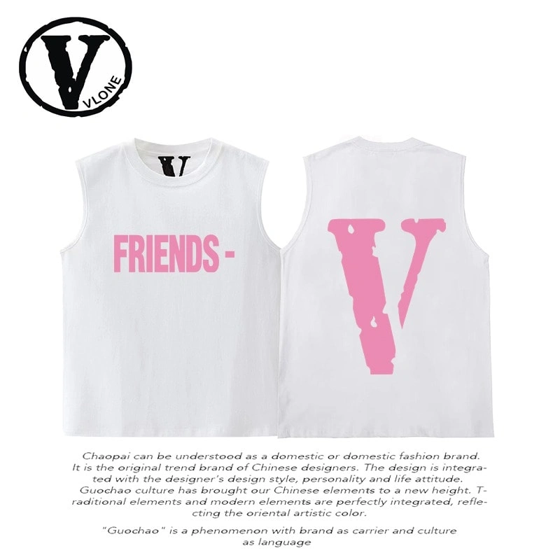 Vlone Orval Solid V Sleeveless Vest Unisex American Trend Cotton Style 9