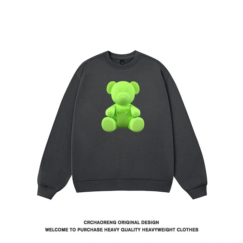 We11done Konne Bear Print Crew Neck Sweatshirt Men Lazy Chic Trendy Long Sleeve Shirt Style 2