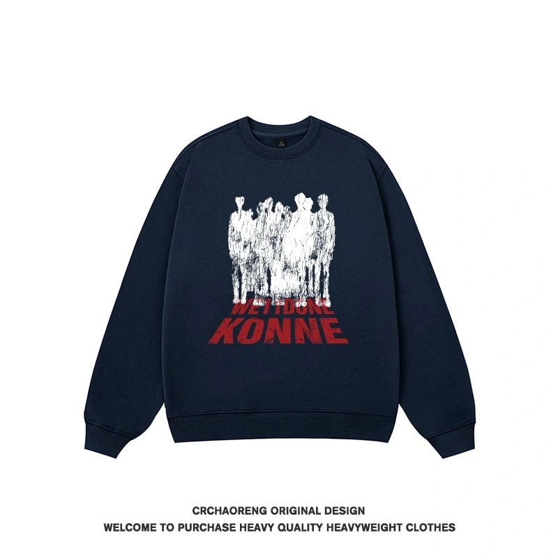 We11done Konne Black Crew Neck Sweatshirt Male New Pure Cottonweight Casual Top Style 1