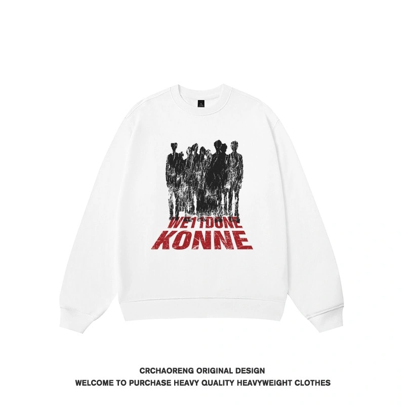 We11done Konne Black Crew Neck Sweatshirt Male New Pure Cottonweight Casual Top Style 5