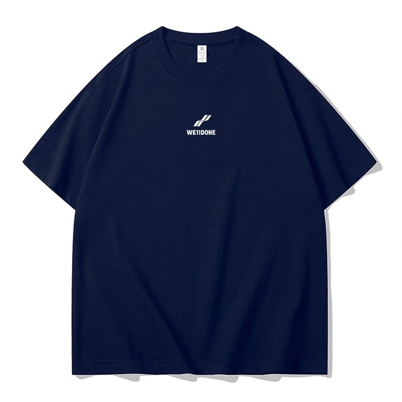 We11done Konne Casual Loose Fashion Short Sleeve T-Shirt Men Street Retro Half Sleeve Top Style 4