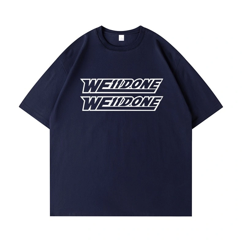 We11done Konne Casual Loose Pure Cotton Crew Neck Half Sleeve Top Letter Print Short Sleeve T-Shirt Men Style 4