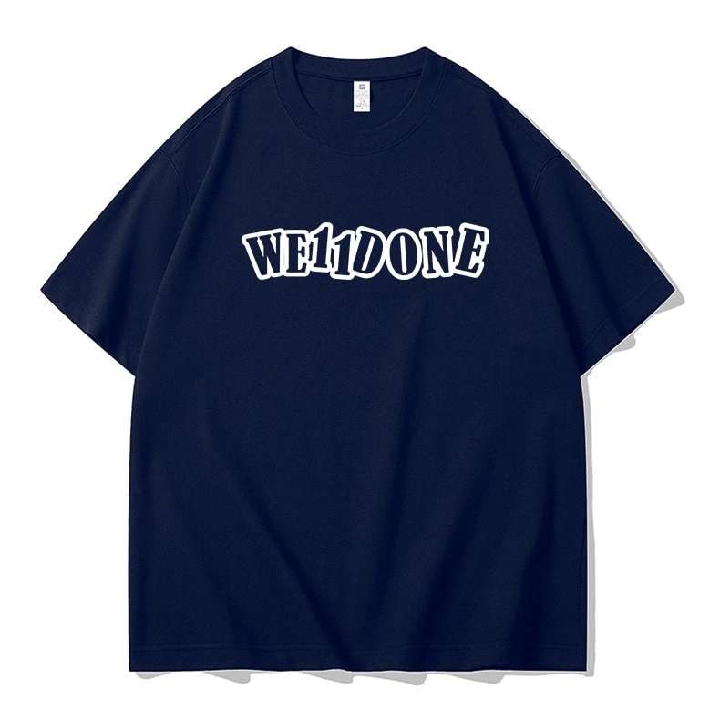 We11done Konne Casual Loose Pure Cotton Short Sleeve T-Shirt Men Niche Trend Brand Half Sleeve Top Style 2