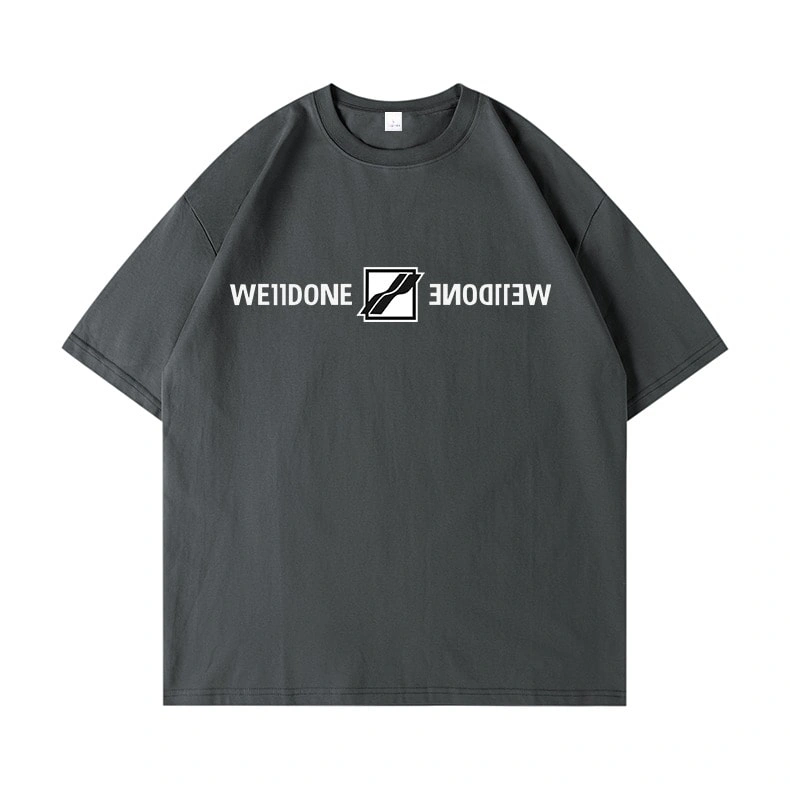 We11done Konne Casual Loose Short Sleeve T-Shirt Men New Simple Versatile Half Sleeve Top Style 2