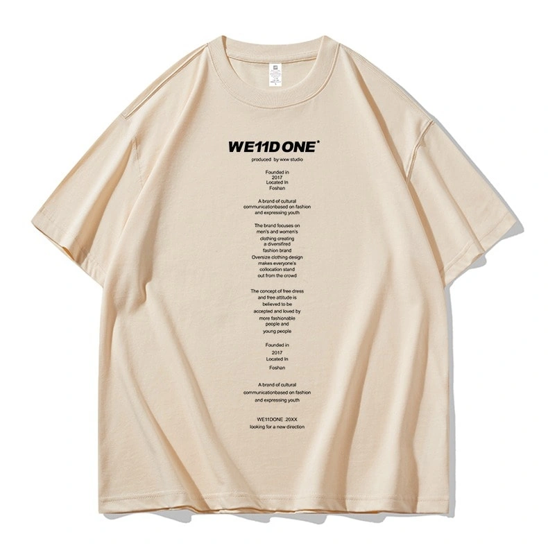 We11done Konne Casual Loose Short Sleeve T-Shirt Men Pure Cotton Trend Brand Versatile Top Style 3