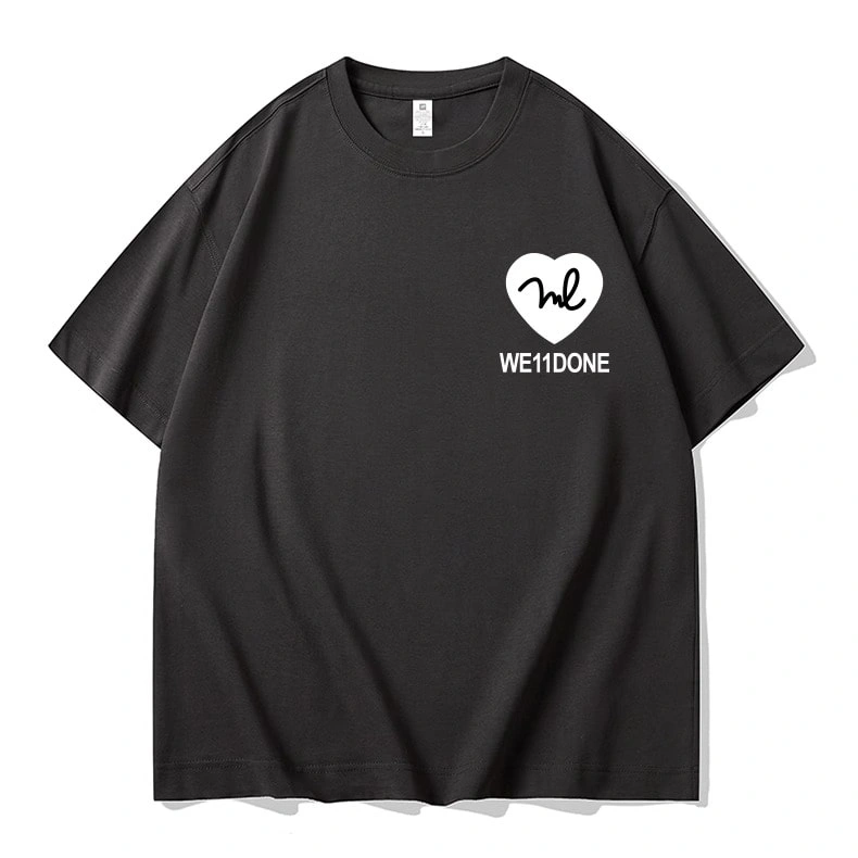 We11done Konne Casual Loose Short Sleeve T-Shirt Men Simple Versatile Crew Neck Half Sleeve Top Style 2