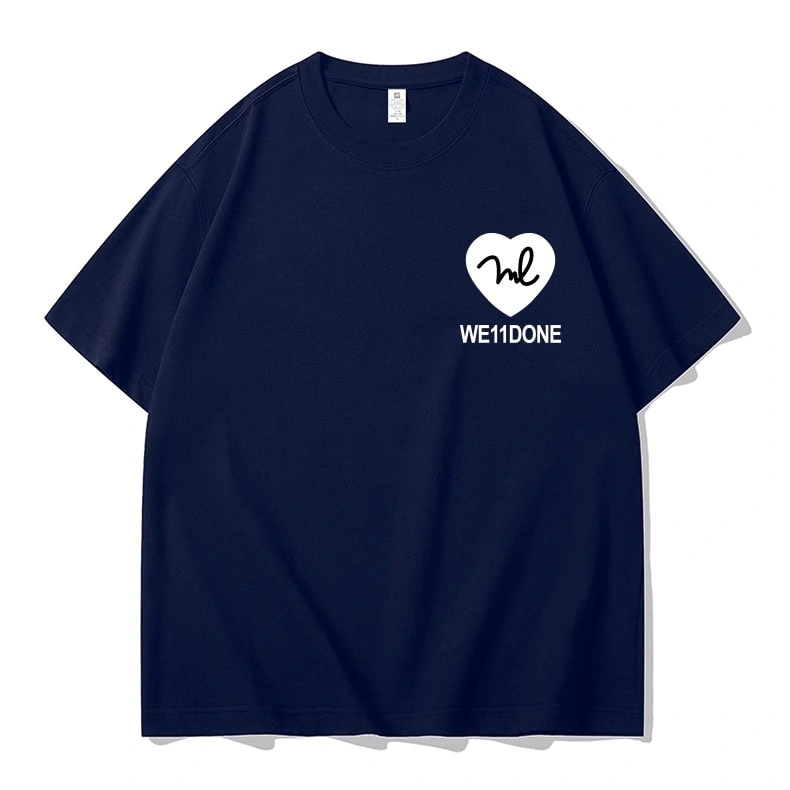 We11done Konne Casual Loose Short Sleeve T-Shirt Men Simple Versatile Crew Neck Half Sleeve Top Style 4