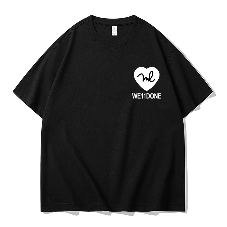 We11done Konne Casual Loose Short Sleeve T-Shirt Men Simple Versatile Crew Neck Half Sleeve Top