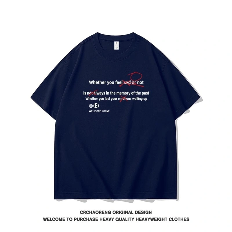 We11done Konne Casual Loose Simple Versatile Short Sleeve Top Korean Retro High Street T-Shirt Men Style 2