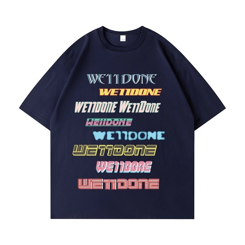 We11done Konne Crew Neck Pure Cotton Half Sleeve Top New Casual Loose Short Sleeve T-Shirt Men Style 3