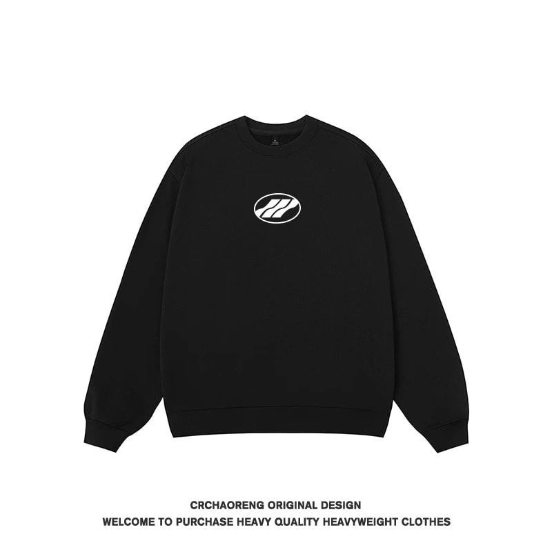We11done Konne Crew Neck Sweatshirt Men 2024 Stiff Fleece Pure Cotton Shirt