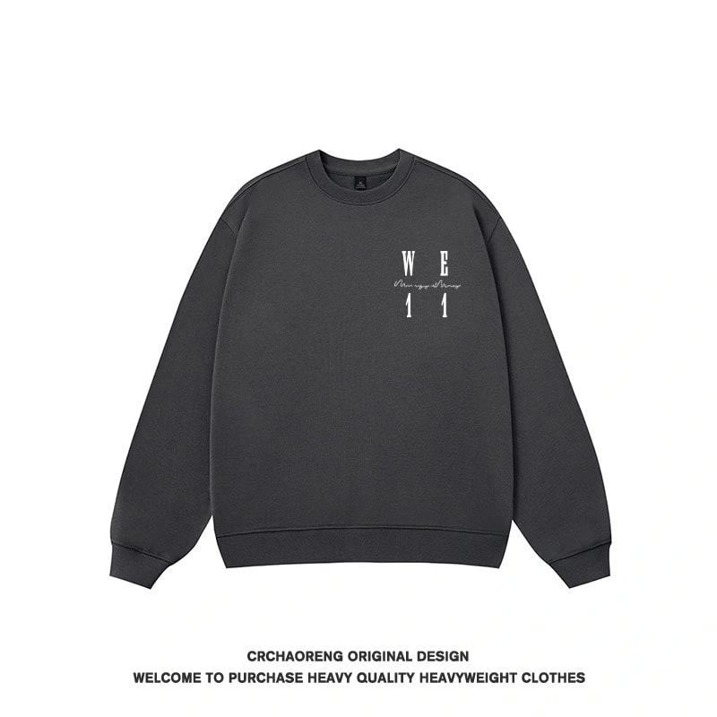 We11done Konne Crew Neck Sweatshirt Men Retro High Street Trend Brand Top Student Couple Version Style 1