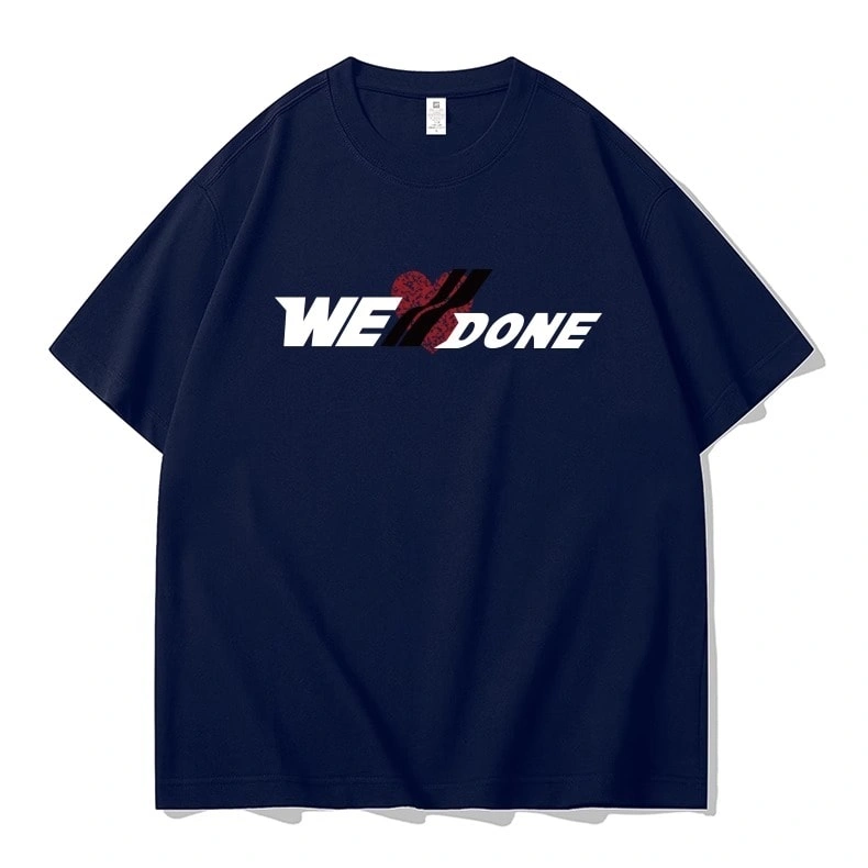 We11done Konne Fashion Trendy Short Sleeve T-Shirt Men Casual Loose Half Sleeve Top Couple Version INS Style 2